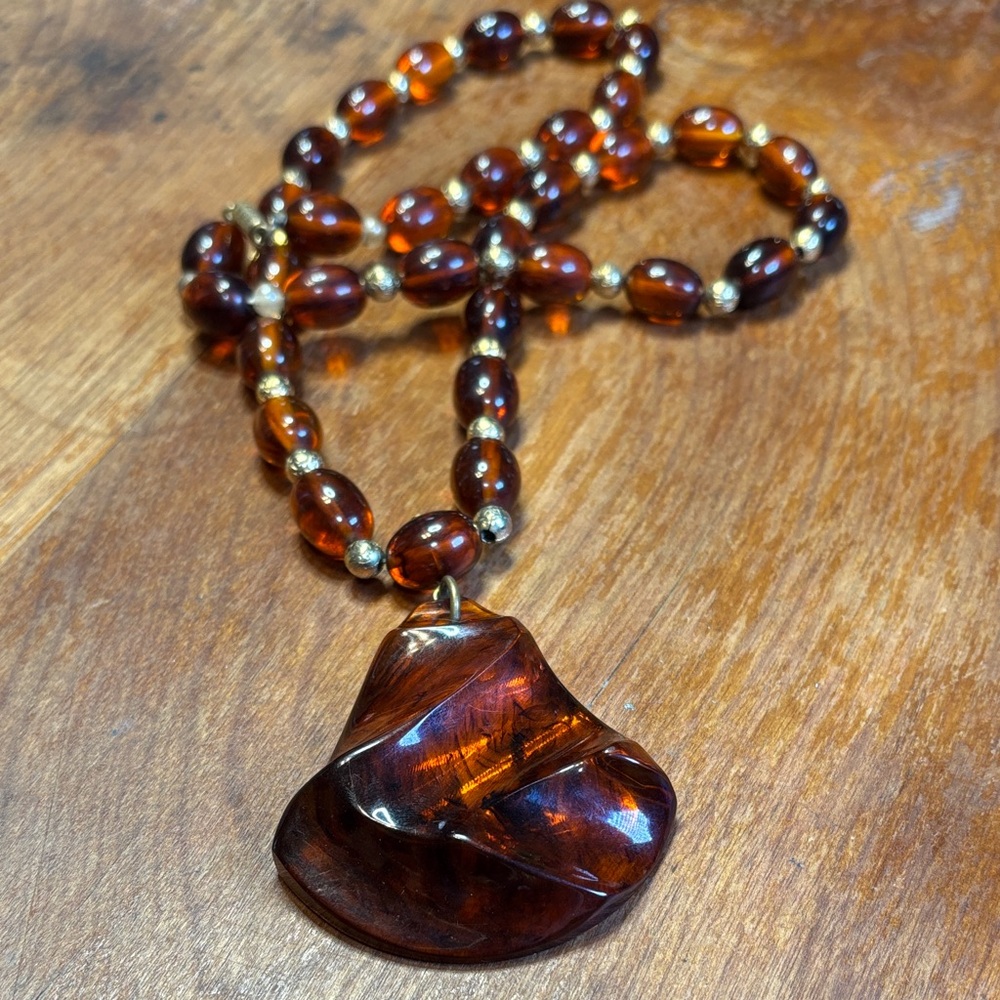 Accessocraft NYC faux amber necklace